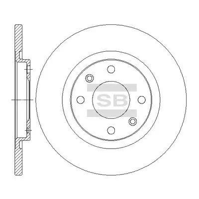 <strong>Диск гальмівний (кратно 2) передній Citroen C-Elysee (12-) (D=266.0mm) HI-Q Hi-Q (SANGSIN) SD6004 (фото 1)</strong>