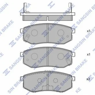 Кт. Гальмівні колодки дискові для Mitsubishi, Hyundai Hi-Q (SANGSIN) SP1054-R фото товару