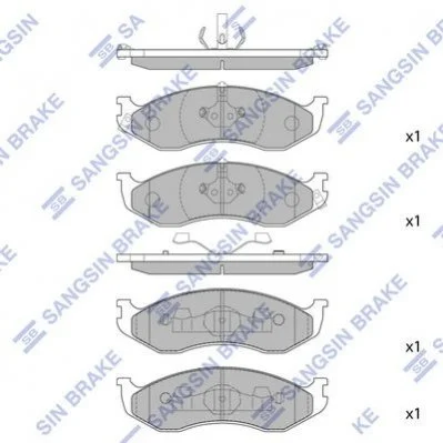 <strong>Комплект гальмівних колодок з 4 шт. дисків Hi-Q (SANGSIN) SP1112 (фото 1)</strong>