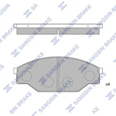 <strong>Колодки гальмівні передні Toyota Hi-Lux HI-Q Hi-Q (SANGSIN) SP1121 (фото 1)</strong>