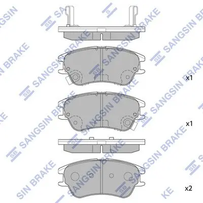 <strong>Колодки гальмівні передні Hyundai Atos (-03) HI-Q Hi-Q (SANGSIN) SP1149 (фото 1)</strong>