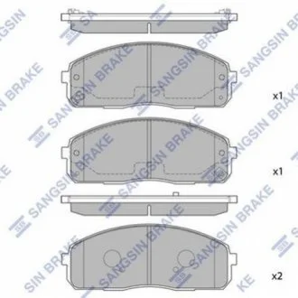 Комплект гальмівних колодок - дискові для Chevrolet, ISUZU Hi-Q (SANGSIN) SP1174 фото товару
