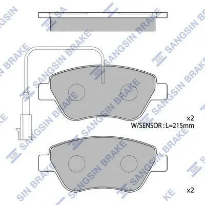 <strong>Колодки гальмівні передні Citroen Nemo (10-), Fiat Linea (323) (07-), Peugeot Bipper (10-) HI-Q Hi-Q (SANGSIN) SP1201B (фото 1)</strong>