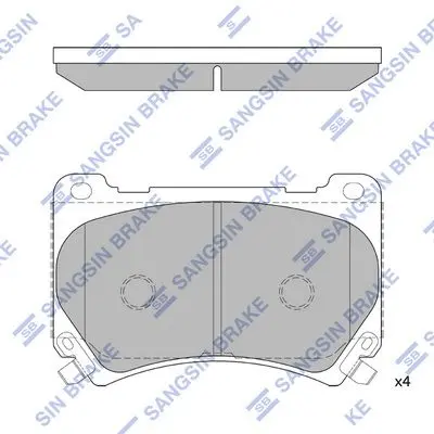 <strong>Колодки гальмівні передні Hyundai Genesis (12-) HI-Q Hi-Q (SANGSIN) SP1206 (фото 1)</strong>
