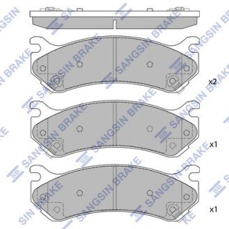 Колодки гальмівні дискові (комплект 4 шт) Hi-Q (SANGSIN) SP1298 фото товару