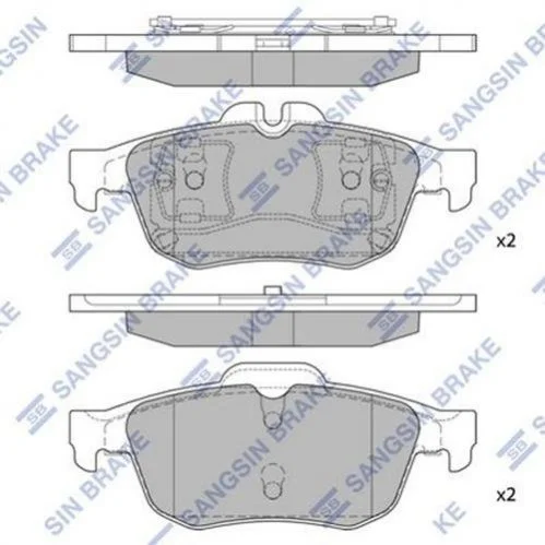 <strong>Комплект гальмівних колодок з 4 шт. дисків Hi-Q (SANGSIN) SP1396 (фото 1)</strong>