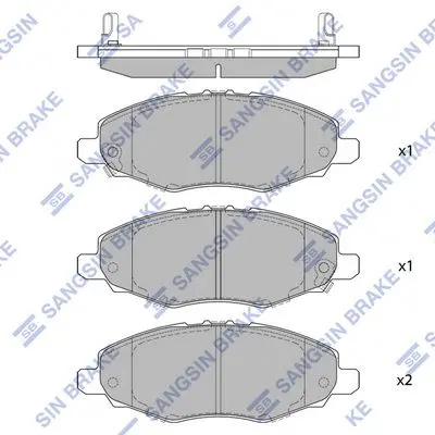 <strong>Колодки гальмівні передні Toyota Hilux Pick-Up 2.0 (05-) HI-Q Hi-Q (SANGSIN) SP1412 (фото 1)</strong>