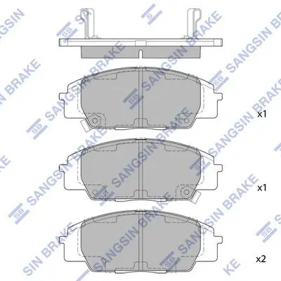 <strong>Колодки гальмівні передні Honda Civic (06-) HI-Q Hi-Q (SANGSIN) SP1434 (фото 1)</strong>