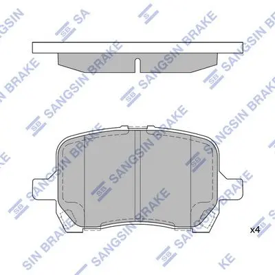 <strong>Колодки гальмівні передні Chevrolet Malibu (-08), Cobalt (-08) HI-Q Hi-Q (SANGSIN) SP1444 (фото 1)</strong>