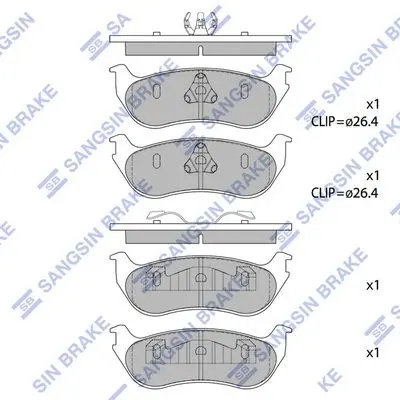 <strong>Колодки гальмівні задні Ford Explorer (-04) HI-Q Hi-Q (SANGSIN) SP1445 (фото 1)</strong>