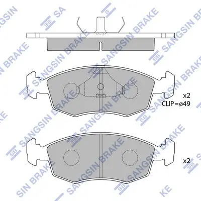 <strong>Колодки гальмівні передні Toyota Hi-Ace, Hi-Lux HI-Q Hi-Q (SANGSIN) SP1504 (фото 1)</strong>