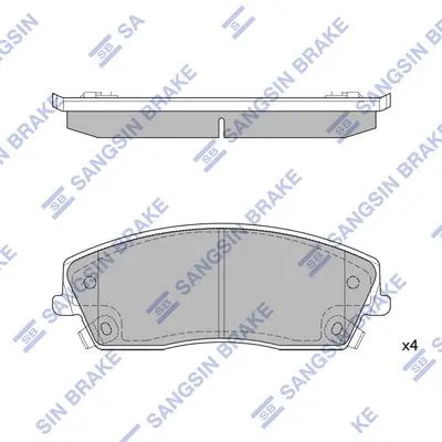 <strong>Колодки гальмівні передні Chrysler 300 (11-), Dodge Charger (11-) HI-Q Hi-Q (SANGSIN) SP1507 (фото 1)</strong>