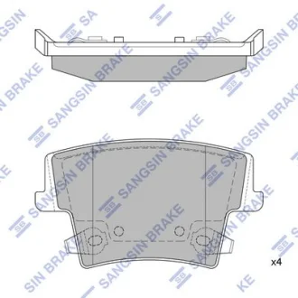 Колодки гальмівні задні (дискові) Chrysler 300 (11-), Dodge Charger (11-) HI-Q для Hi-Q (SANGSIN) SP1508 фото товару