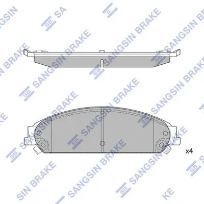<strong>Колодки гальмівні передні Chrysler 300 (11-), Dodge Charger (11-) HI-Q Hi-Q (SANGSIN) SP1509 (фото 1)</strong>