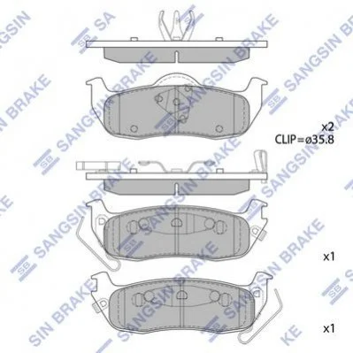 <strong>Колодки гальмові дискові задні Hi-Q (SANGSIN) SP1512 (фото 1)</strong>
