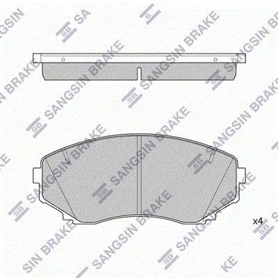 <strong>Колодки гальмівні передні Mitsubishi Pajero Sport III (KS) (15-) HI-Q Hi-Q (SANGSIN) SP1527A (фото 1)</strong>