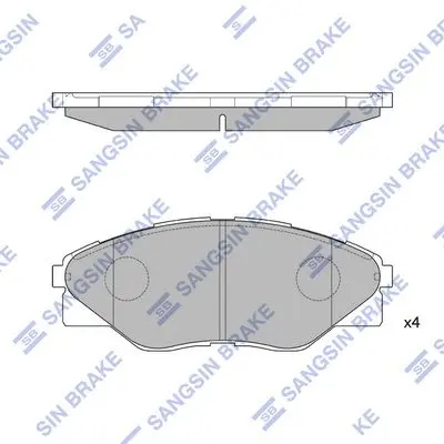 <strong>Колодки гальмівні передні Toyota Hilux III (05-) HI-Q Hi-Q (SANGSIN) SP1544 (фото 1)</strong>