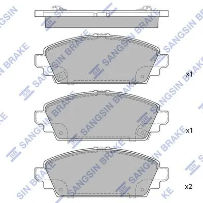 <strong>Колодки гальмівні передні Honda ACCORD VII (CG,CK) (-02), Civic (02-) HI-Q Hi-Q (SANGSIN) SP1572 (фото 1)</strong>