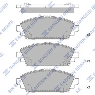 Колодки гальмівні передні Honda ACCORD VII (CG,CK) (-02), Civic (02-) HI-Q для Honda Hi-Q (SANGSIN) SP1572 фото товару