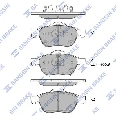 <strong>Колодки гальмівні передні Toyota Avensis (-09) HI-Q Hi-Q (SANGSIN) SP1574 (фото 1)</strong>
