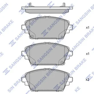 Колодки гальмівні передні Nissan Primera (P12) (02-) HI-Q для Hi-Q (SANGSIN) SP1582A фото товару
