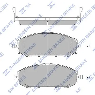 <strong>Колодки гальмівні передні Nissan Patrol V (Y61) (-11) HI-Q Hi-Q (SANGSIN) SP1599 (фото 1)</strong>