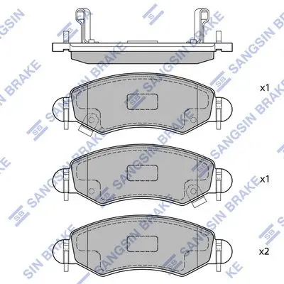 <strong>Колодки гальмівні передні Opel Agila (A) (-07), Subaru Justy III (G3X) (-07), Suzuki Ignis II (03-) HI-Q Hi-Q (SANGSIN) SP1601 (фото 1)</strong>