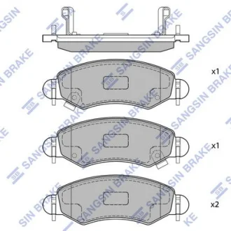 Колодки гальмівні передні Opel Agila (A) (-07), Subaru Justy III (G3X) (-07), Suzuki Ignis II (03-) HI-Q для Hi-Q (SANGSIN) SP1601 фото товару