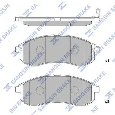 <strong>Колодки гальмівні дискові Hi-Q (SANGSIN) SP1602 (фото 1)</strong>