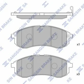 Колодки гальмівні дискові для Mitsubishi Hi-Q (SANGSIN) SP1602 фото товару