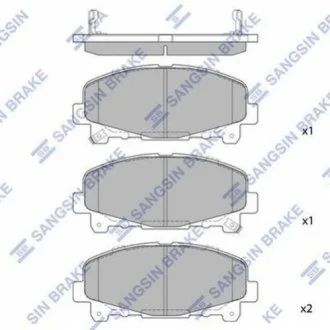 Колодки гальмівні дискові для Honda, Acura Hi-Q (SANGSIN) SP1606 фото товару