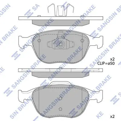 <strong>Колодки гальмівні передні Ford Focus (02-), Transit Connect (10-) HI-Q Hi-Q (SANGSIN) SP1623 (фото 1)</strong>