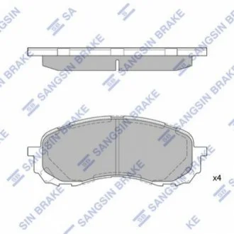 Колодки гальмові дискові передні для Subaru, Toyota Hi-Q (SANGSIN) SP1629 фото товару