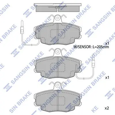 <strong>Колодки гальмівні передні Renault Clio I HI-Q Hi-Q (SANGSIN) SP1668 (фото 1)</strong>