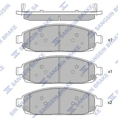 <strong>Колодки гальмівні передні Jeep Grand Cherokee (05-) HI-Q Hi-Q (SANGSIN) SP1676 (фото 1)</strong>