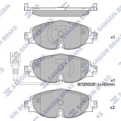 <strong>Колодки гальмівні передні Audi A3 (13-), Seat Leon (12-), Skoda Octavia (12-), VW Golf VII (12-) HI-Q Hi-Q (SANGSIN) SP1678 (фото 1)</strong>