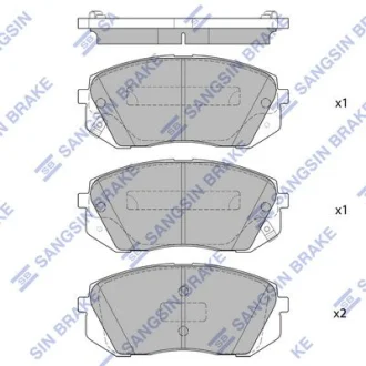 Колодки гальмівні передні Hyundai Sonata (LF) 17INCH (14-) HI-Q для Hi-Q (SANGSIN) SP1683 фото товару