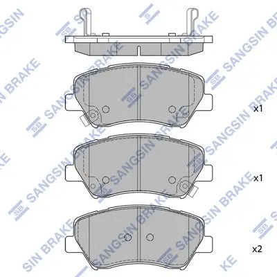 <strong>Колодки гальмівні передні Renault Fluence (10-), Megane III (09-), Scenic III (09-) HI-Q Hi-Q (SANGSIN) SP1687 (фото 1)</strong>