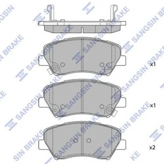 Колодки гальмівні передні Renault Fluence (10-), Megane III (09-), Scenic III (09-) HI-Q для Hi-Q (SANGSIN) SP1687 фото товара