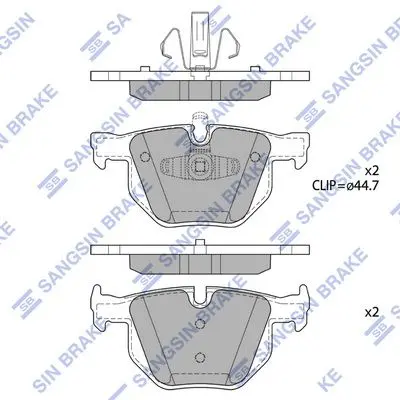 <strong>Колодки гальмівні задні (дискові) BMW 3 (E90) (05-) HI-Q Hi-Q (SANGSIN) SP1696 (фото 1)</strong>