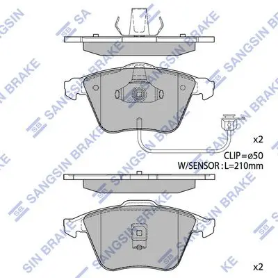 <strong>Колодки гальмівні передні Audi A6 (4B2,C5) (-05) HI-Q Hi-Q (SANGSIN) SP1705 (фото 1)</strong>
