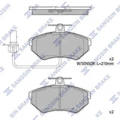 <strong>Колодки гальмівні передні Audi A4 (-04), Passat (-00) HI-Q Hi-Q (SANGSIN) SP1708A (фото 1)</strong>
