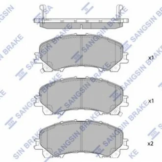 Комплект гальмівних колодок з 4 шт. дисків для Hi-Q (SANGSIN) SP1714 фото товару