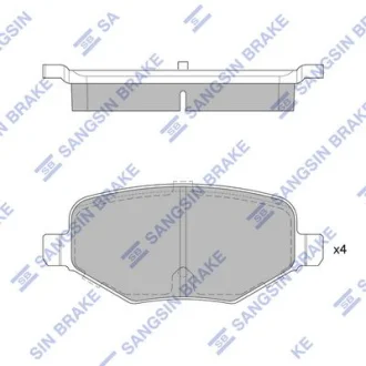 Колодки гальмівні задні (дискові) Ford Taurus (13-), Explorer (13-), Flex (14-), Lincoln MKT (13-) HI-Q для Hi-Q (SANGSIN) SP1717 фото товару