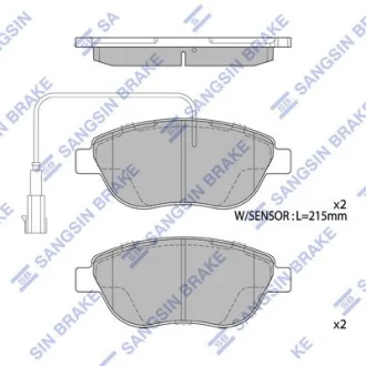 Колодки гальмівні передні Fiat Liana (07-), Punto (05-), Fiat 500 (08-) HI-Q для Hi-Q (SANGSIN) SP1746 фото товару