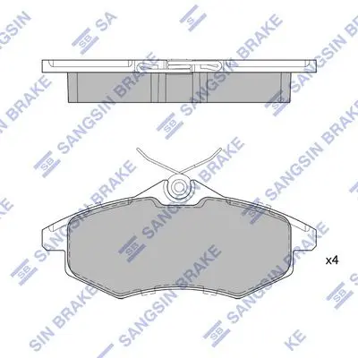 <strong>Колодки гальмівні передні (p/spring 4шт) Citroen C2 (JM) (03-), C3 I (FC) (02-) HI-Q Hi-Q (SANGSIN) SP1747 (фото 1)</strong>