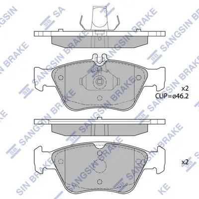 <strong>Колодки гальмівні передні MB C-CLASS (W202) (-00), E-CLASS (W210) (-02) HI-Q Hi-Q (SANGSIN) SP1755 (фото 1)</strong>
