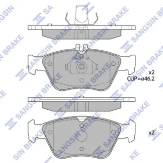 Колодки гальмівні передні MB C-CLASS (W202) (-00), E-CLASS (W210) (-02) HI-Q для Hi-Q (SANGSIN) SP1755 фото товару