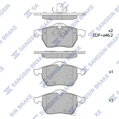 <strong>Колодки гальмівні передні Opel Astra G (-05), Zafira (02-), SAAB 9-3 (YS3E) (97-) HI-Q Hi-Q (SANGSIN) SP1757 (фото 1)</strong>