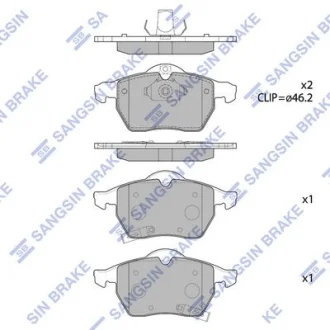 Колодки гальмівні передні Opel Astra G (-05), Zafira (02-), SAAB 9-3 (YS3E) (97-) HI-Q для Hi-Q (SANGSIN) SP1757 фото товару
